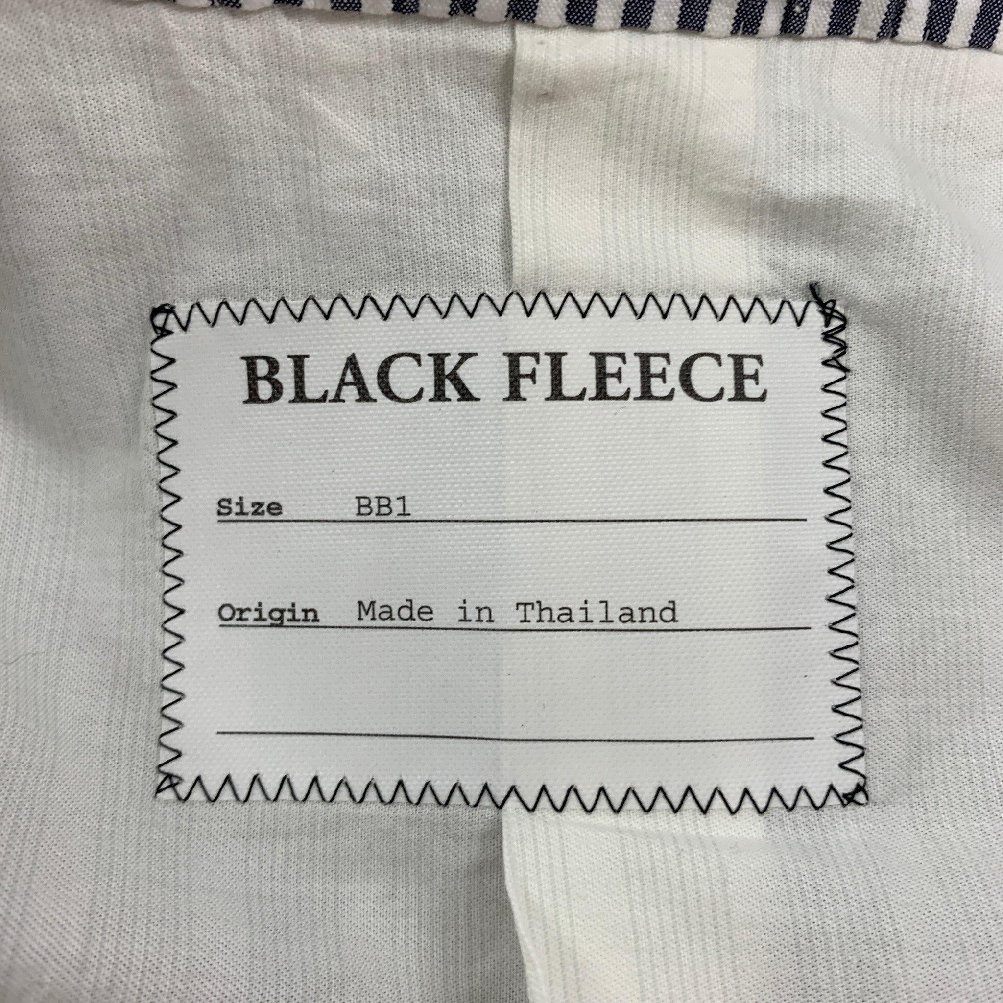 BLACK FLEECE Size 38 White Grey Seersucker Cotton Notch Lapel Sport Coat For Sale 3