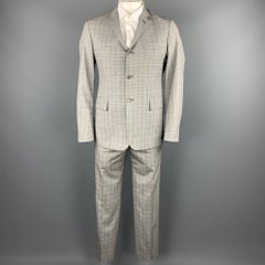 BLACK FLEECE Size 40 / BB2 Grey Glen plaid Wool Notch Lapel Suit