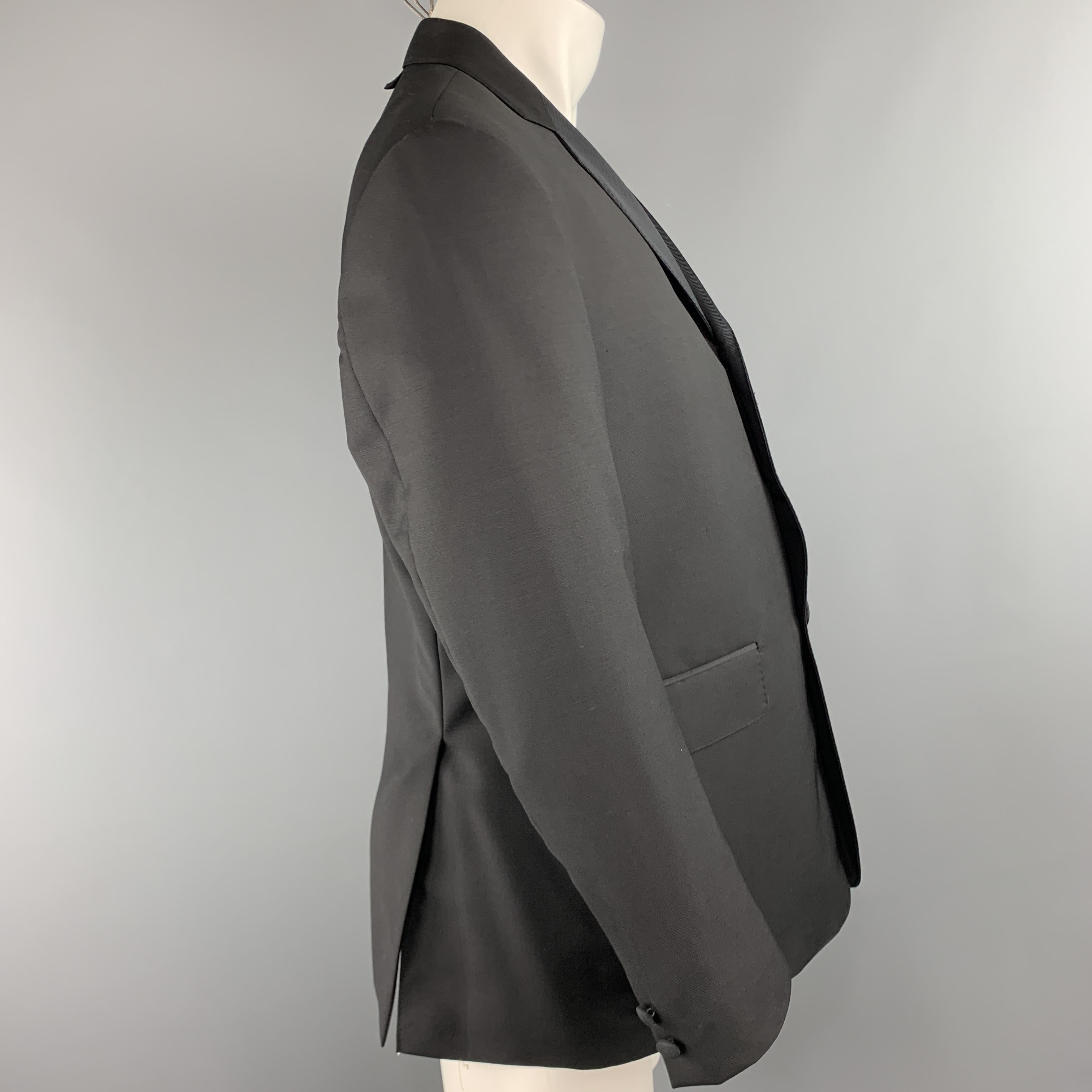 BLACK FLEECE Size 40 Black Wool Faille Notch Lapel Sport Coat In Excellent Condition In San Francisco, CA