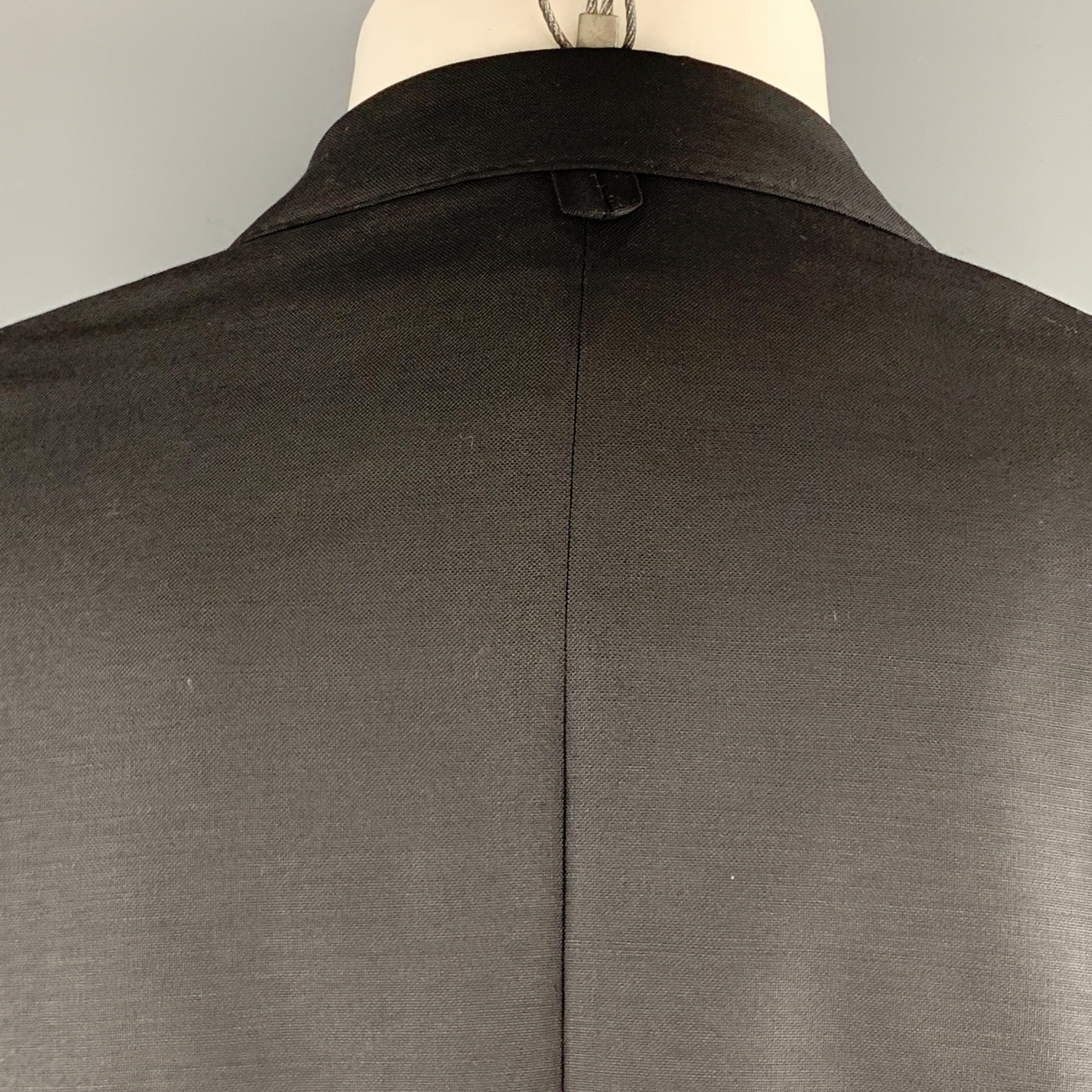 BLACK FLEECE Size 40 Black Wool Faille Notch Lapel Sport Coat 1