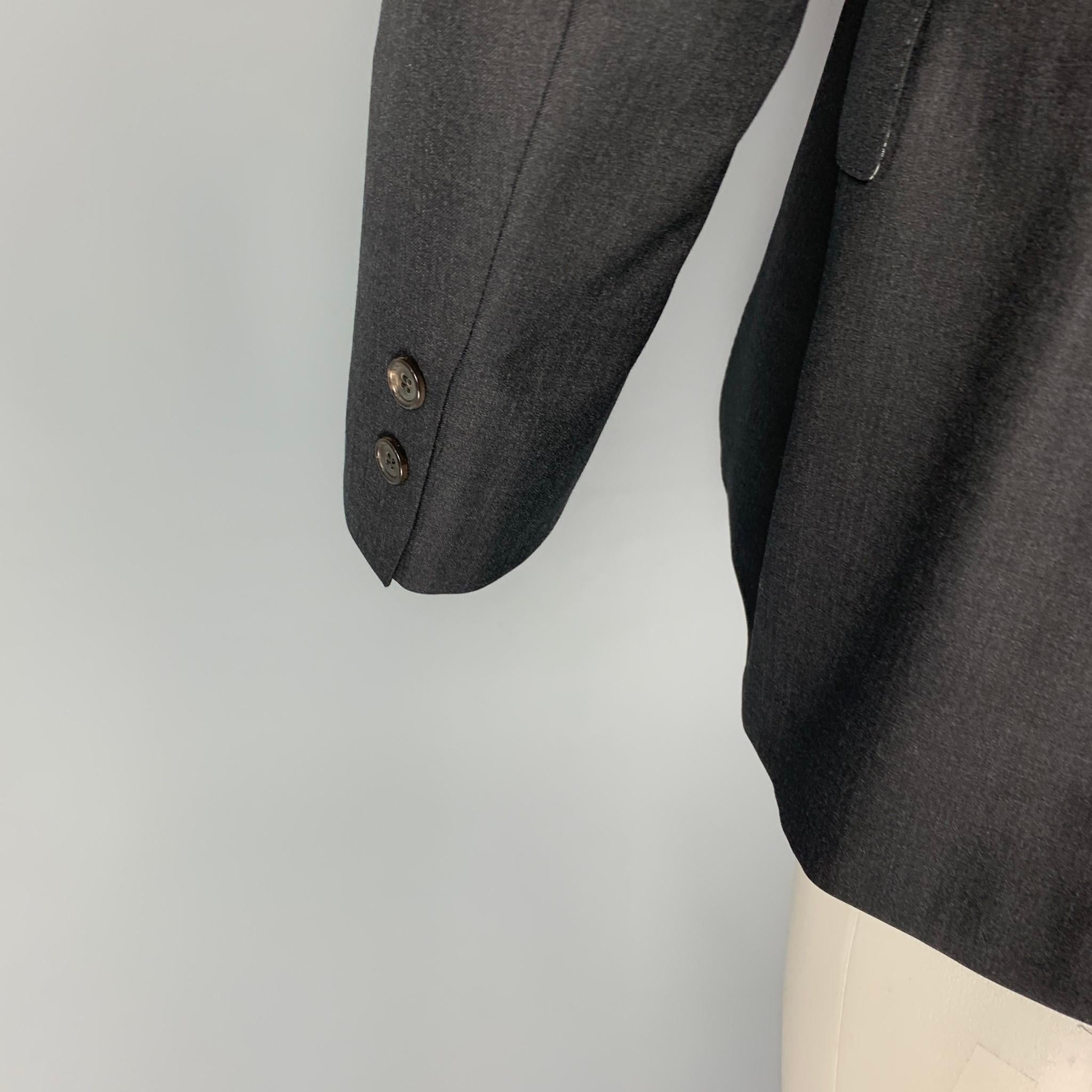 BLACK FLEECE Size 40 Charcoal Wool Notch Lapel Sport Coat In Excellent Condition In San Francisco, CA