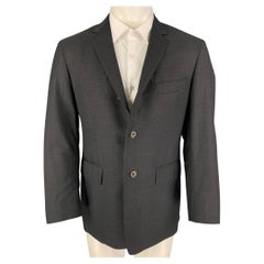 BLACK FLEECE Size 40 Charcoal Wool Notch Lapel Sport Coat