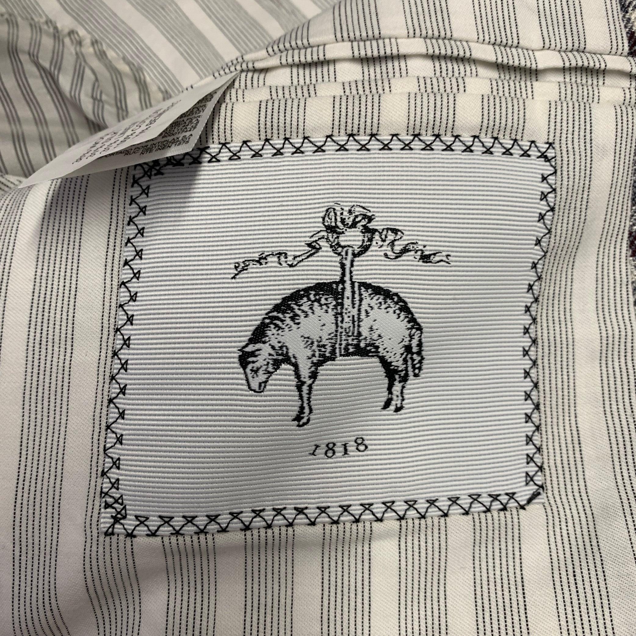 Schwarzer SCHWARzer FLEECE Sportmantel aus Wolle und Seide und Leinen in Grau und Burgunderrot, Größe 40 im Angebot 2