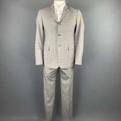 BLACK FLEECE Size 40 Grey Glenplaid Wool Notch Lapel Suit