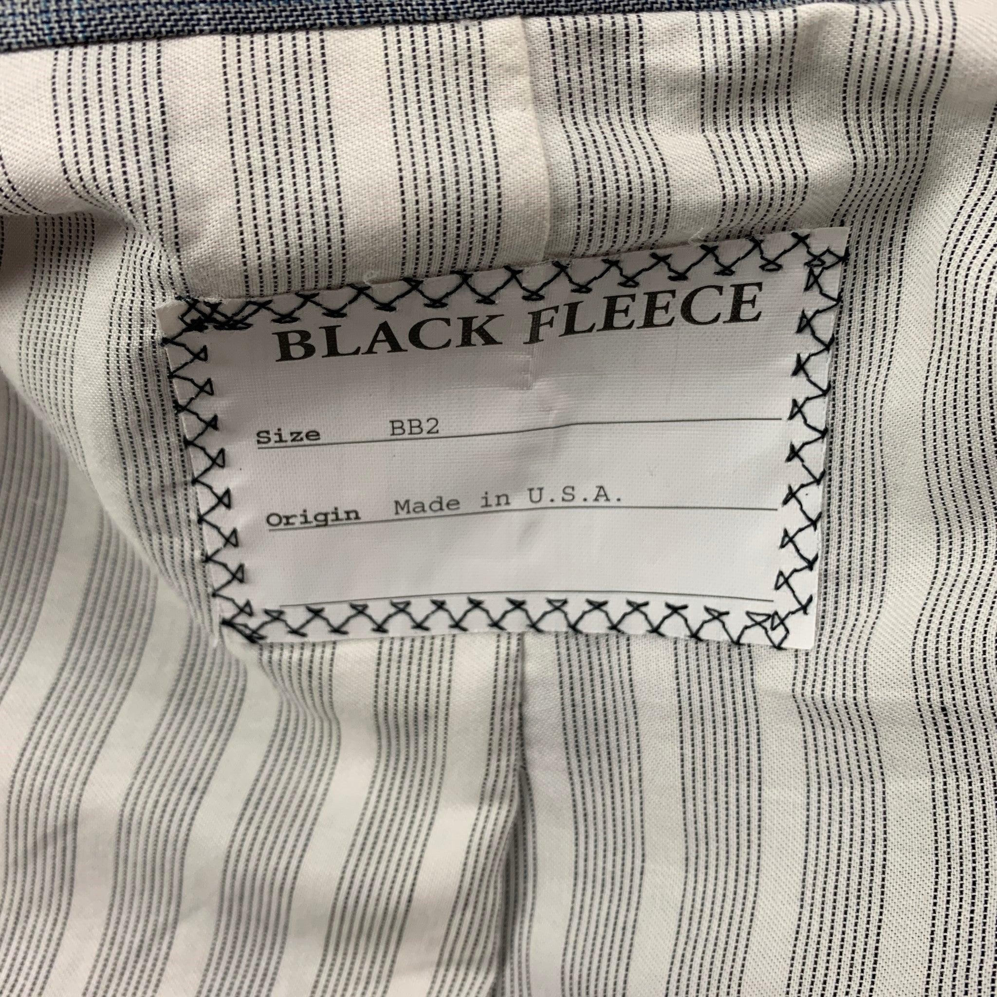 BLACK FLEECE Größe 40 Grau kariert Wolle Notch Revers Anzug im Angebot 5