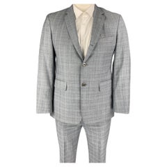 BLACK FLEECE Size 40 Grey Plaid Wool Notch Lapel Suit