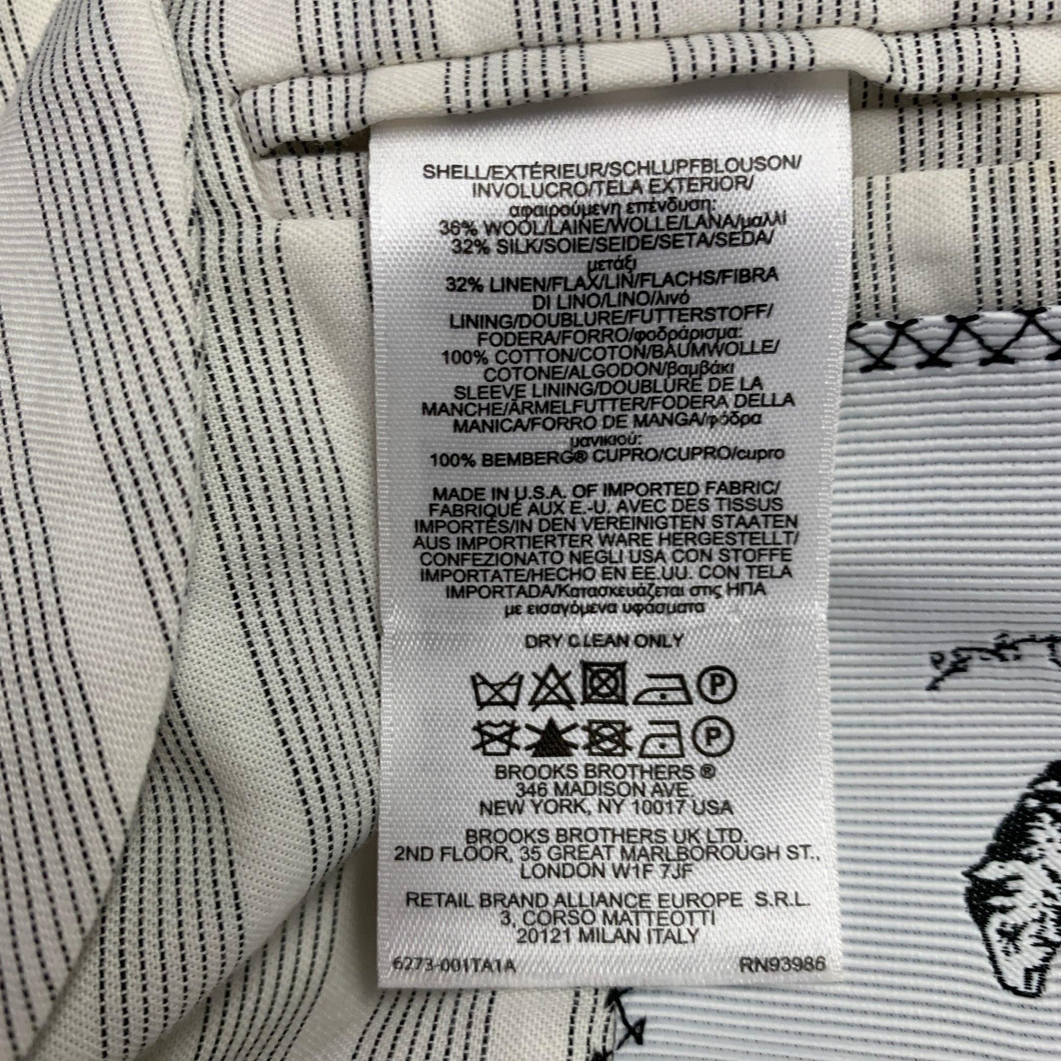 BLACK FLEECE Taglia 42 Crema Grigio Plaid Lana Seta Lino Cappotto Sportivo in vendita 5