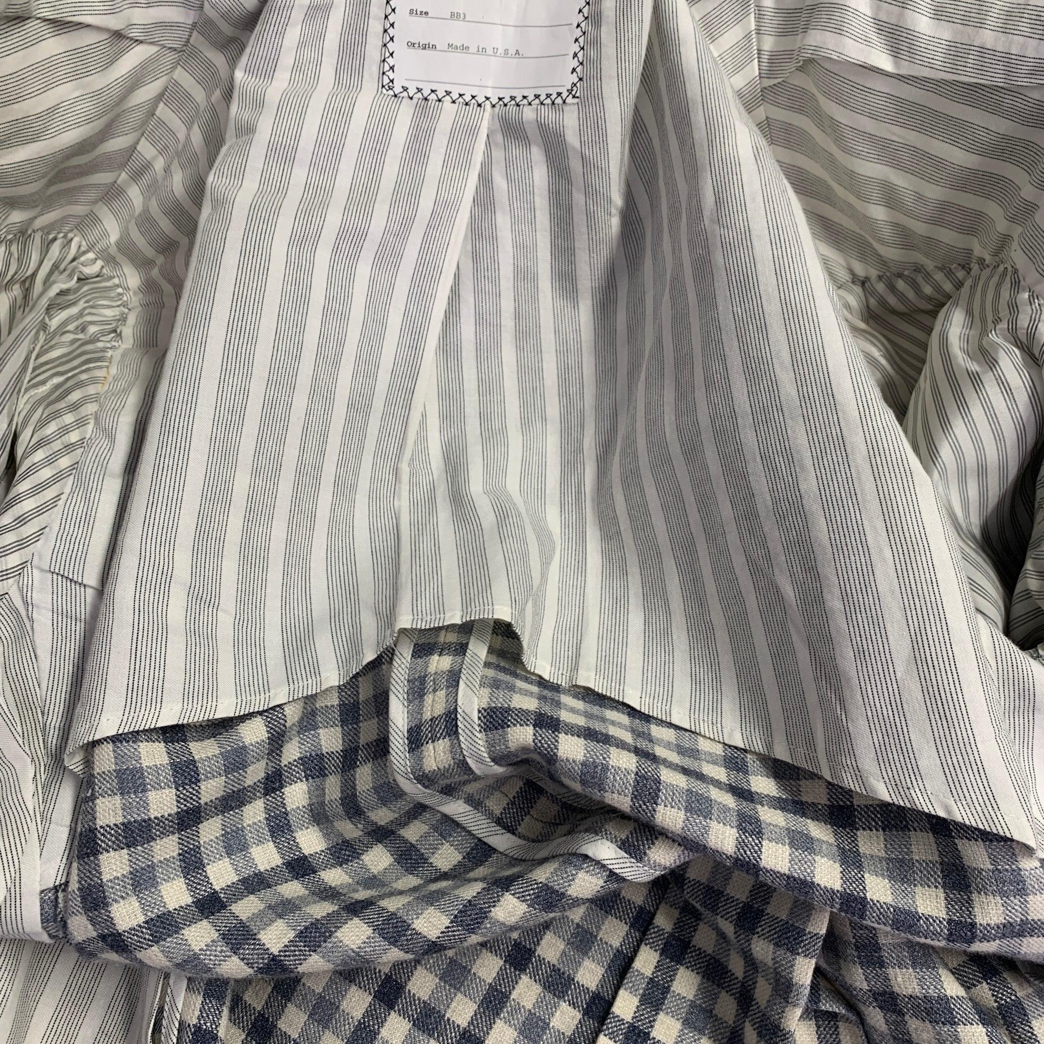 BLACK FLEECE Taglia 42 Crema Grigio Plaid Lana Seta Lino Cappotto Sportivo in vendita 4