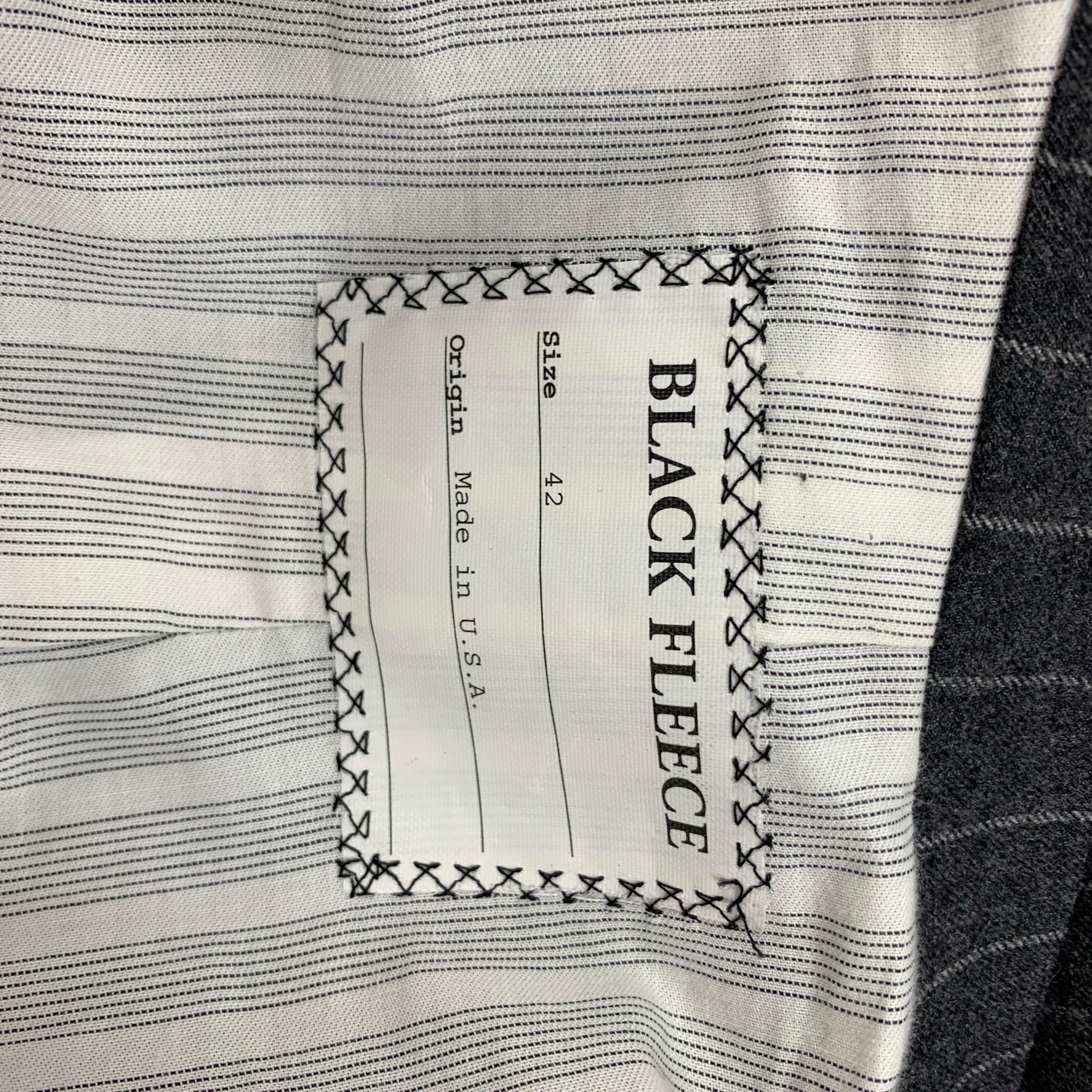 BLACK FLEECE Size 42 Dark Gray Stripe Wool Notch Lapel Suit 3
