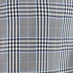 BLACK FLEECE Size 42 Navy White Plaid Cotton Silk Sport Coat