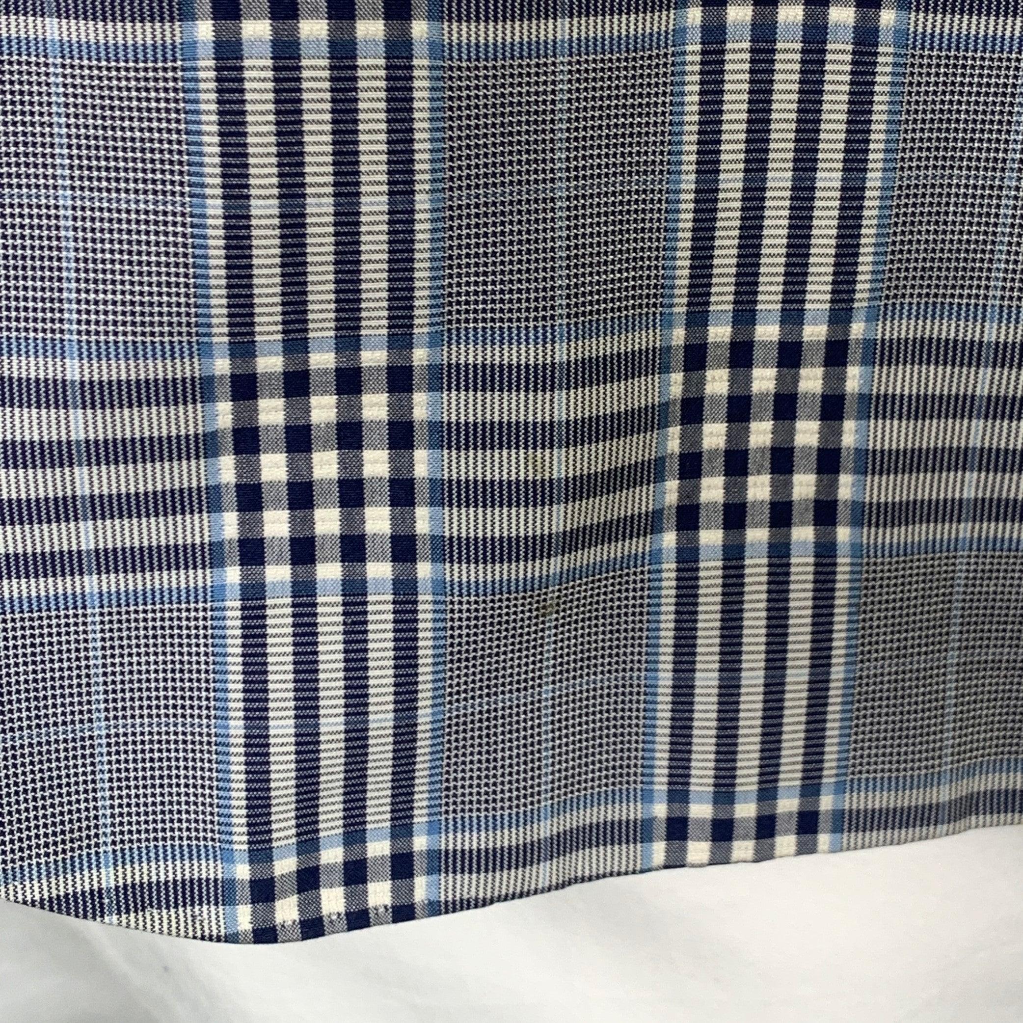 Manteau de sport Black Fleece Taille 42 Marine Blanc Plaid Coton Soie en vente 4