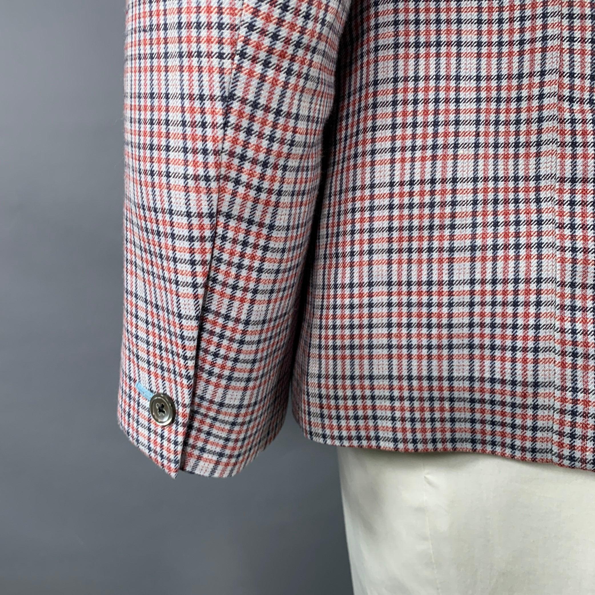Black Fleece Taille 42 Regular Grey Red Black Plaid Sport Coat Pour hommes en vente