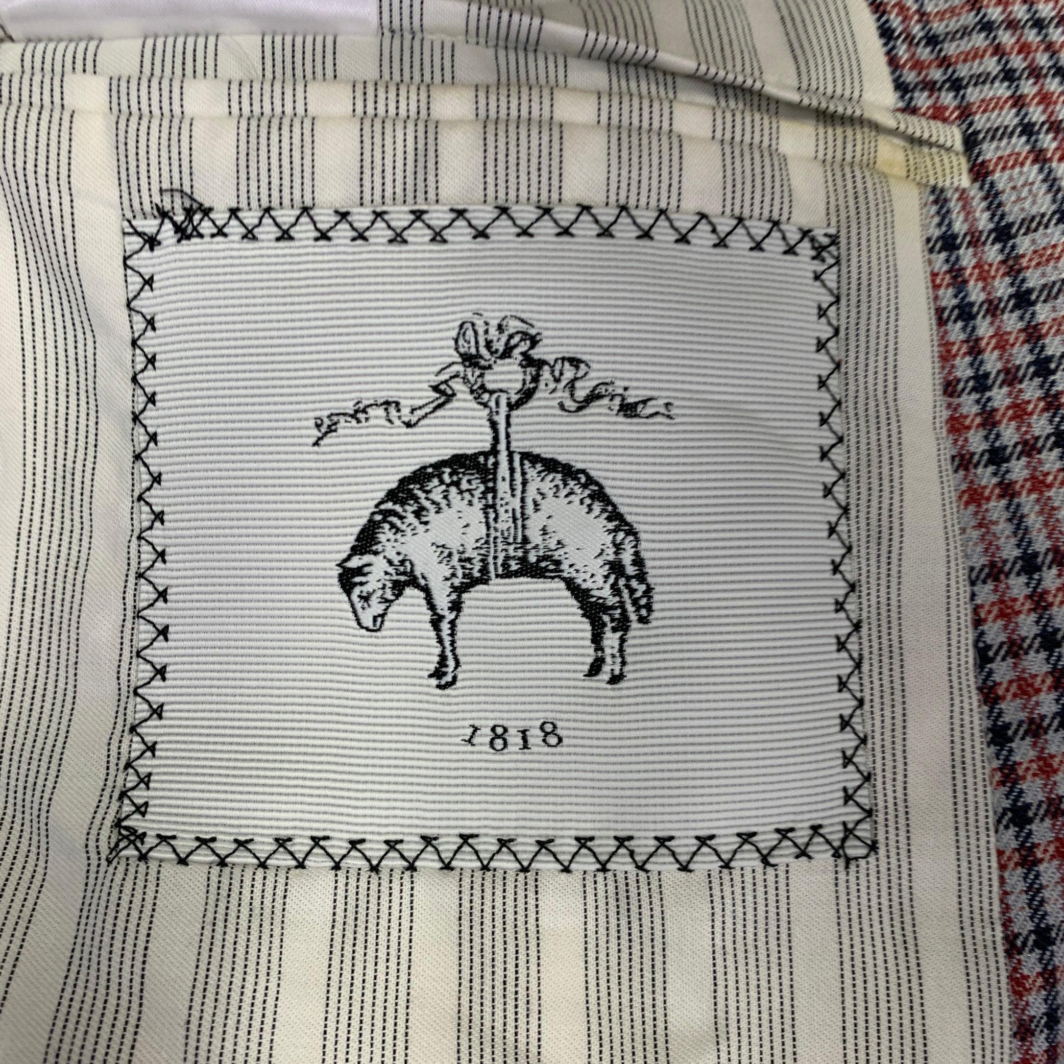 Black Fleece Taille 42 Regular Grey Red Black Plaid Sport Coat en vente 4