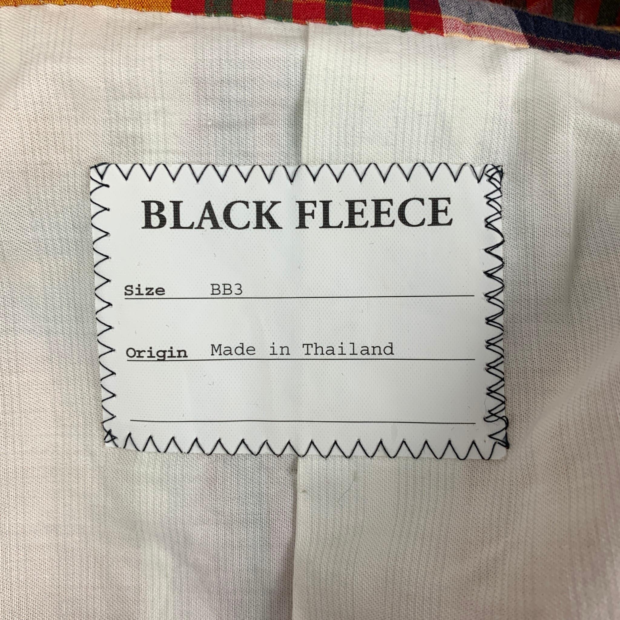 BLACK FLEECE Size 42 Yellow Multi-Color Plaid Cotton Notch Lapel Suit 2