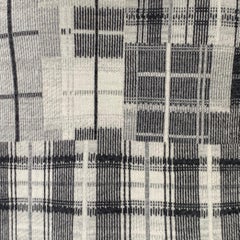 BLACK FLEECE Taglia L Gilet con collo a V in lana grigio e bianco, a quadri, V.I.I.I.