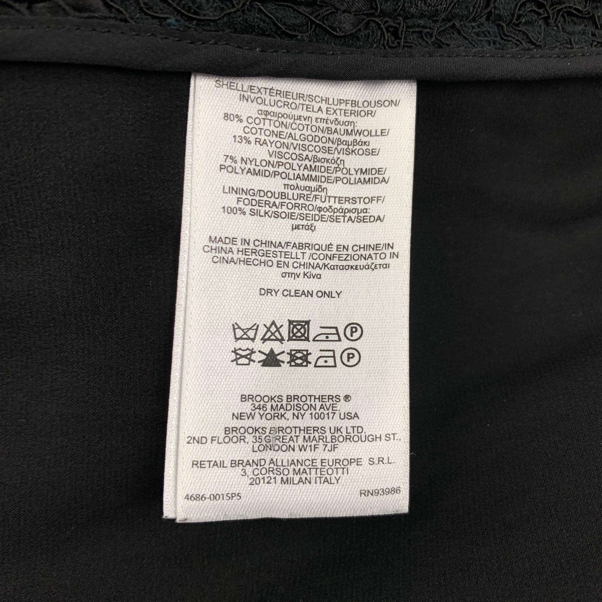 Women's BLACK FLEECE Size M Black Cotton Blend Lace Cropped Jacket For Sale