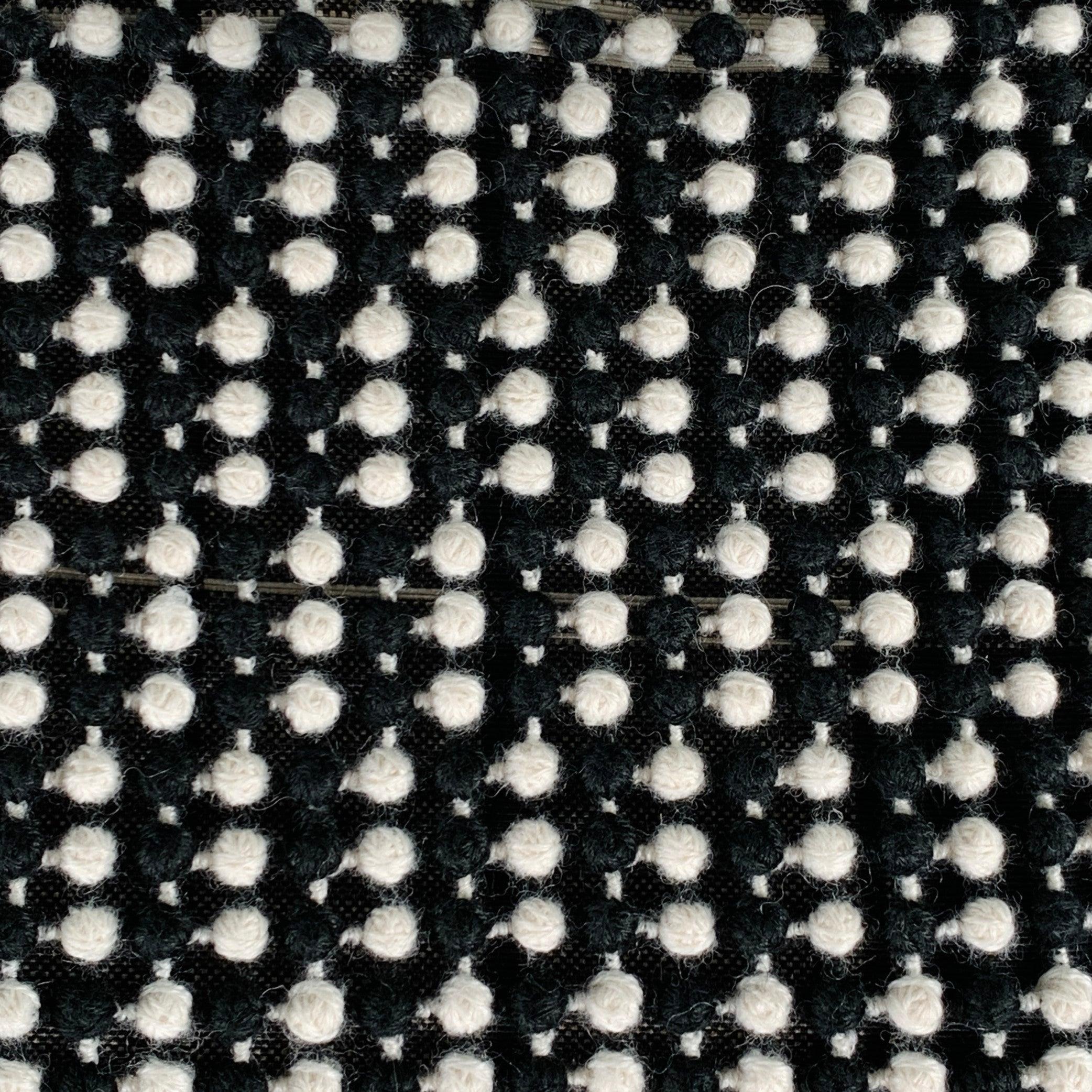 BLACK FLEECE by THOM BROWNE dress in a black and white wool blend featuring a textured bobble design with black and white plaid underlayer, short sleeves, and back zipper closure. Made in Romania.
Excellent Good Pre-Owned Condition.  

Marked:   IT