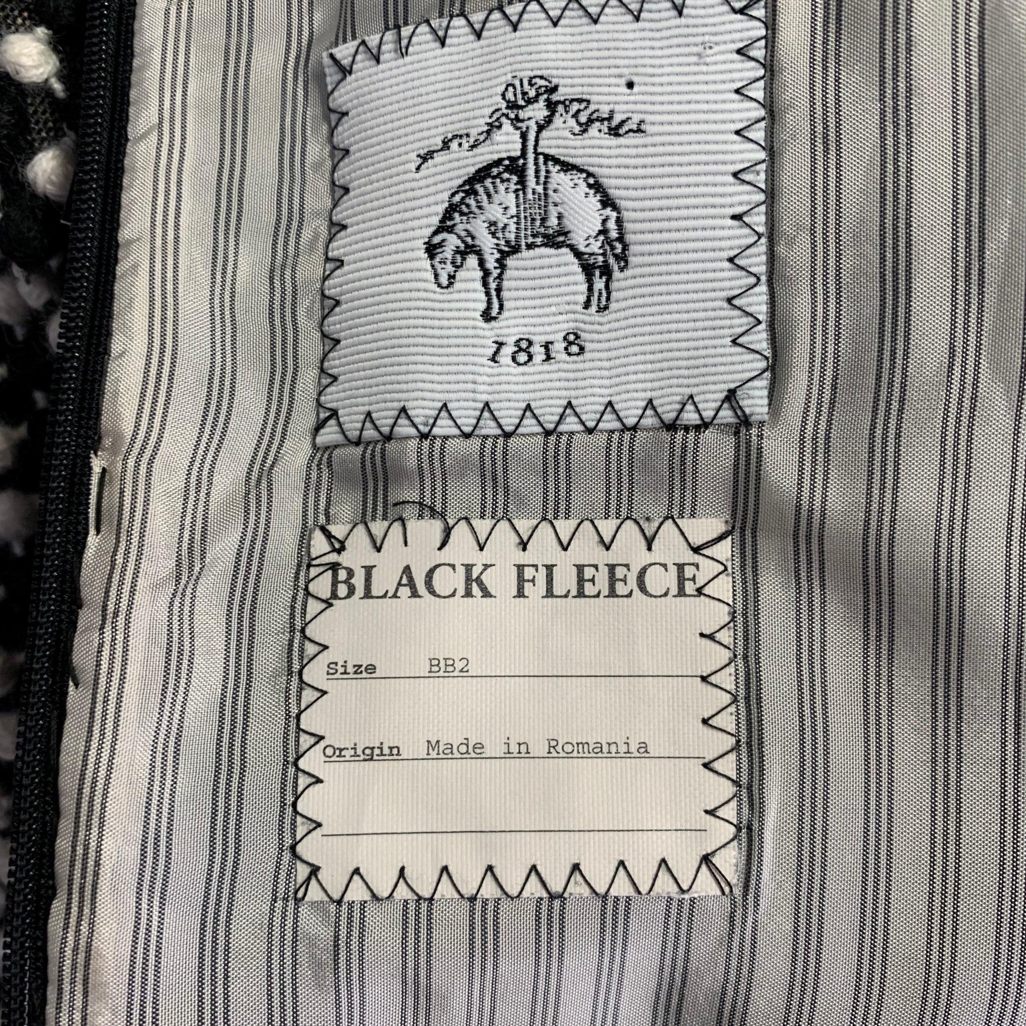 BLACK FLEECE Size M Black White Wool Blend Textured Shift Dress For Sale 1