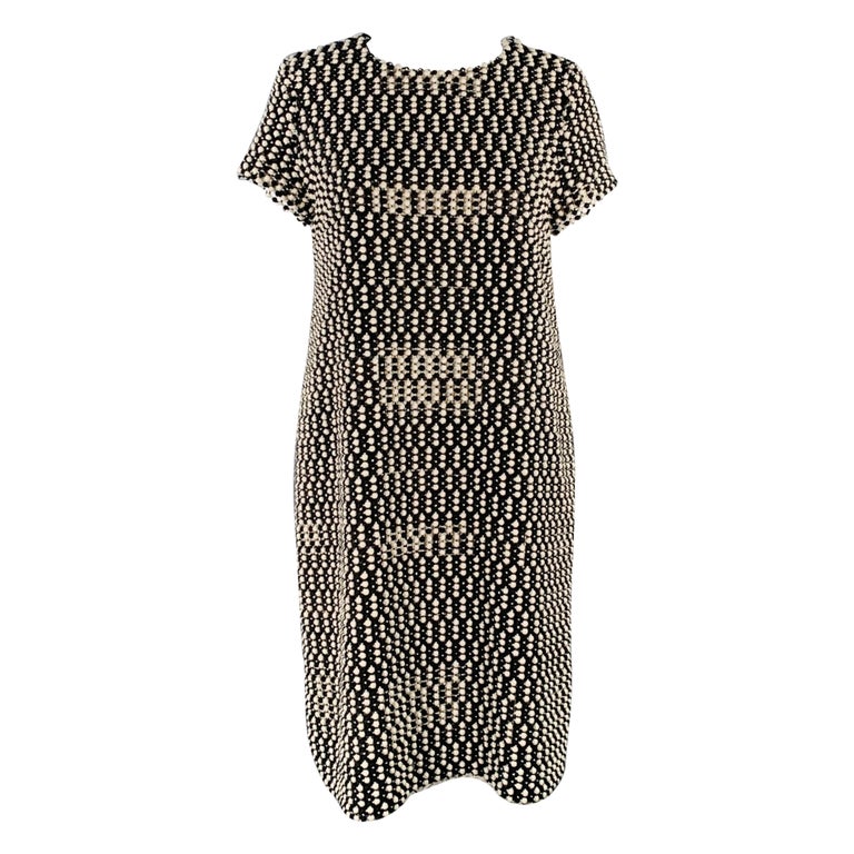 Black FLEECE Size M Black White Wool Blend Textured Shift Dress Black FLEECE Size M Black White Wool Blend Textured Shift Dress