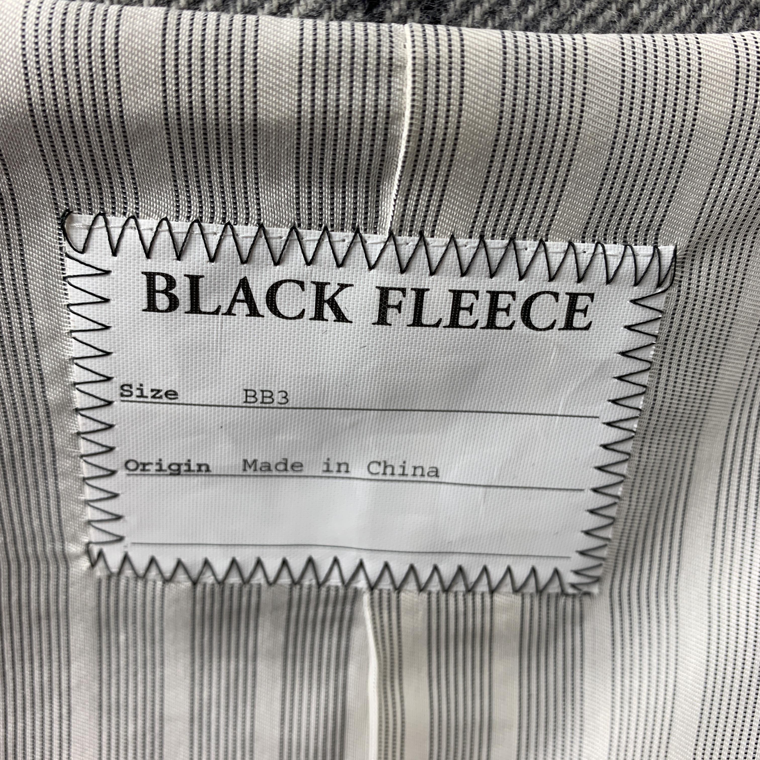 BLACK FLEECE Size M Gray & White Plaid Wool Buttoned Coat 1