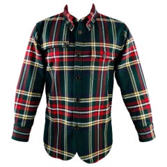 BLACK FLEECE Size M Green Multi Color Plaid Wool Shirt Jacket BLACK FLEECE Size M Green Multi Color Plaid Wool Shirt Jacket