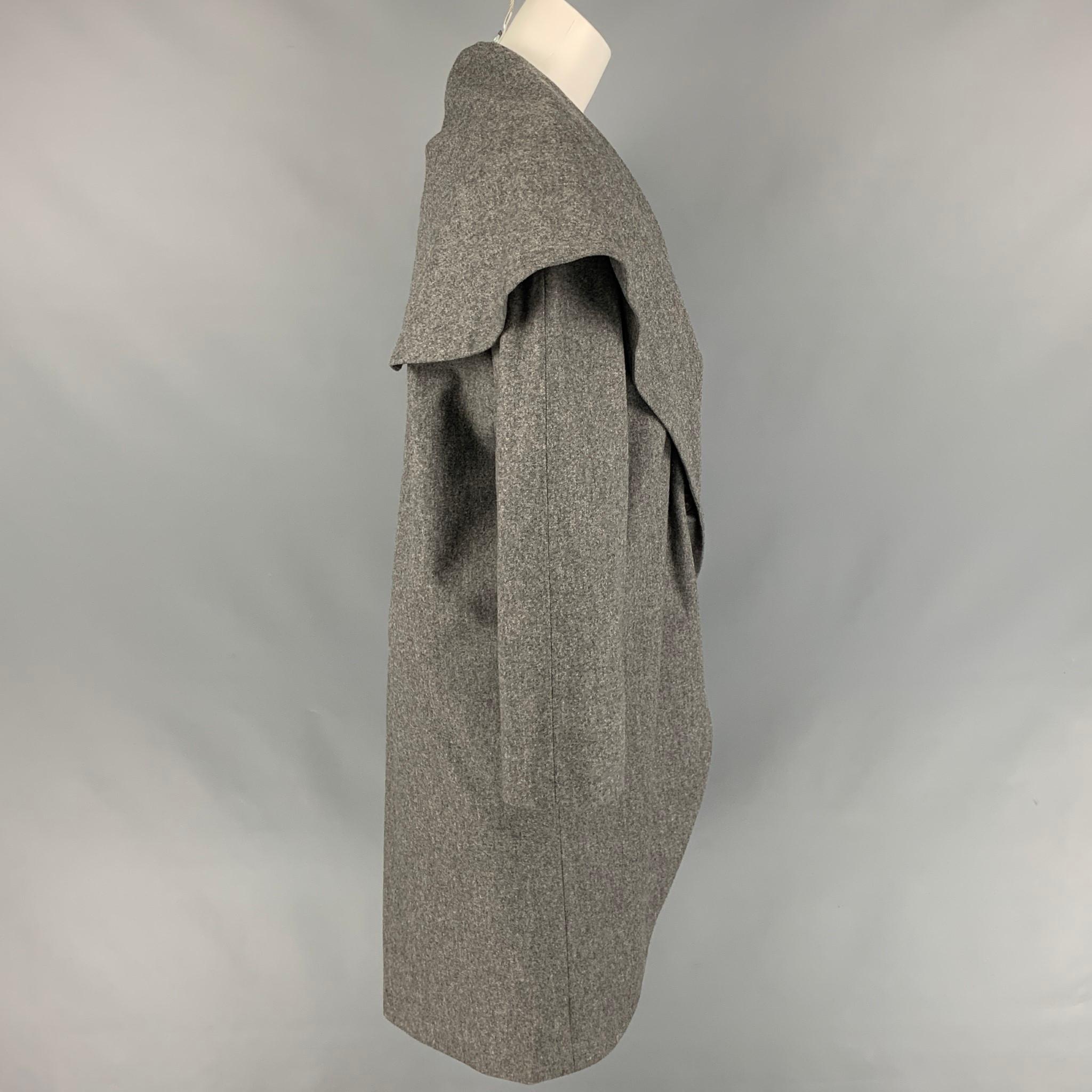 Black BLACK FLEECE Size M Grey Heather Shawl Collar Coat