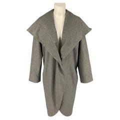 BLACK FLEECE Size M Grey Heather Shawl Collar Coat