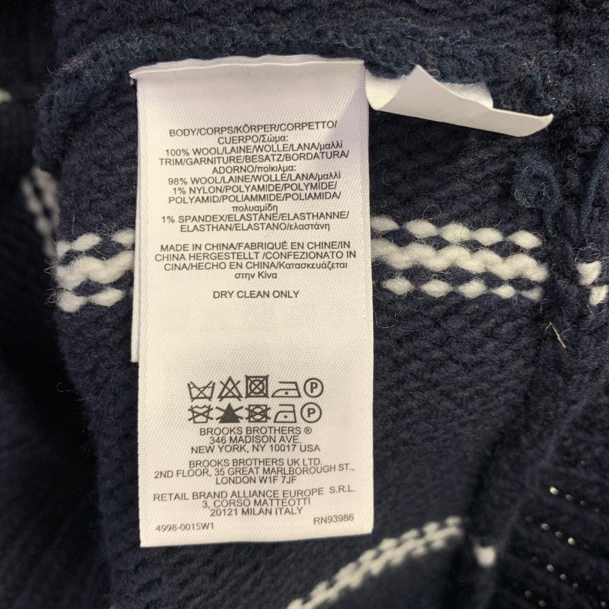 Uomo BLACK FLEECE Taglia M Maglia a collo alto in misto lana gessata bianca e marina in vendita
