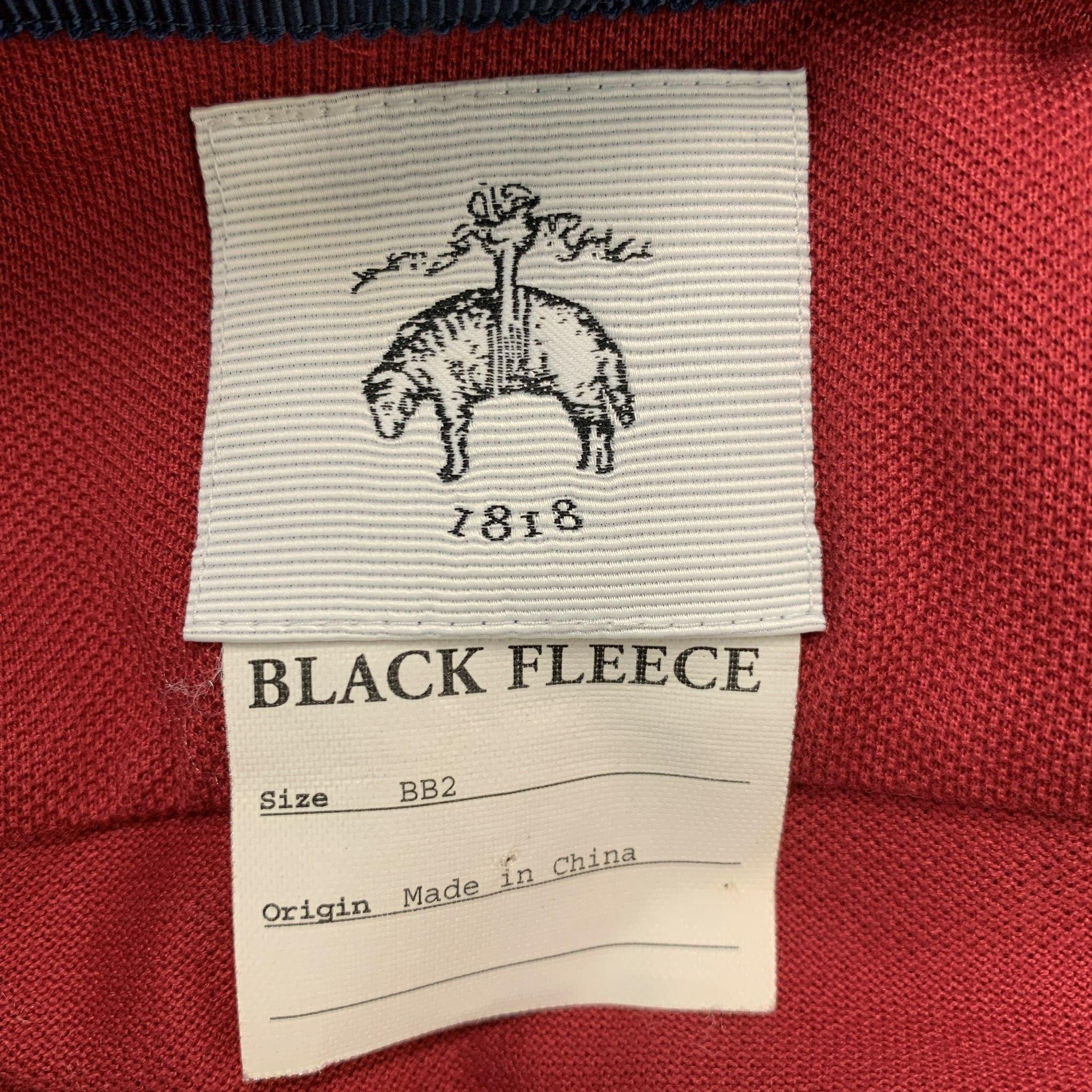 Men's BLACK FLEECE Size M Red Solid Cotton Button Down Polo For Sale
