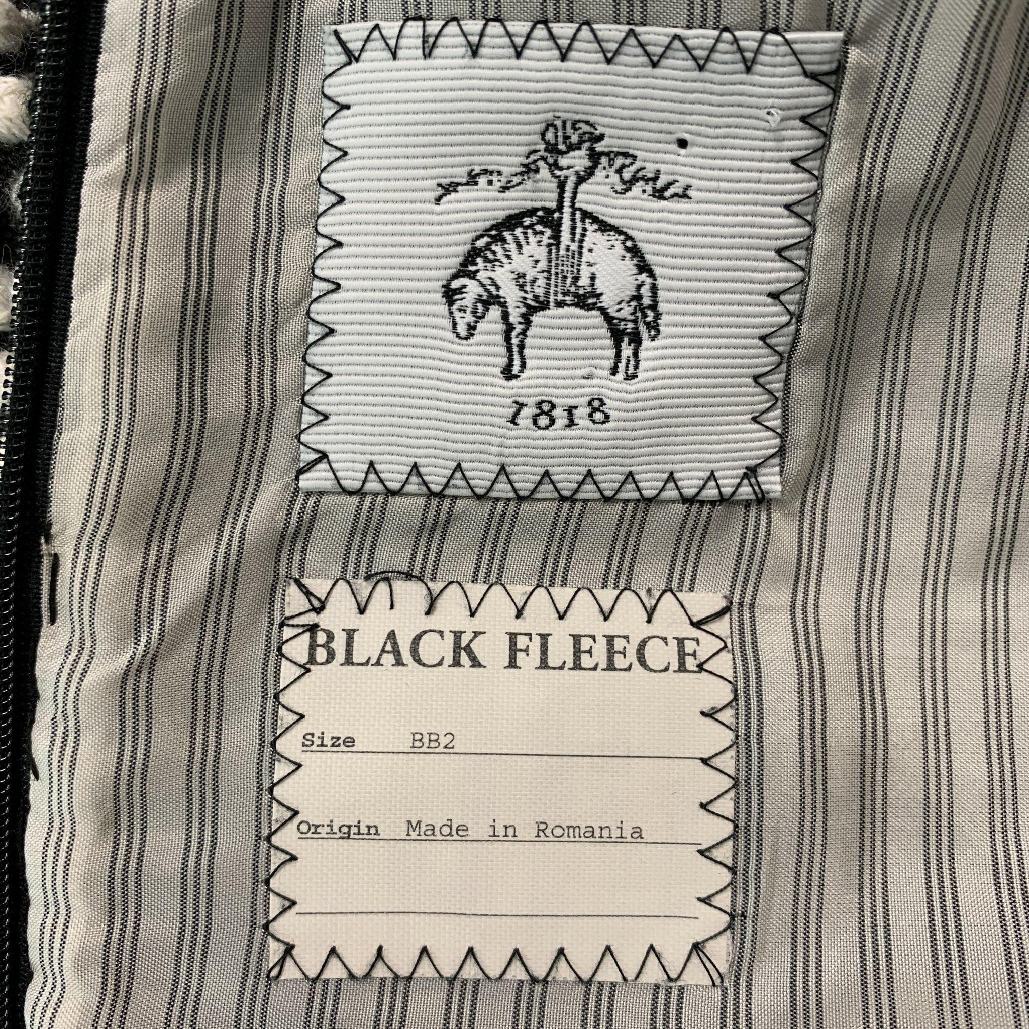 BLACK FLEECE Size M Textured Black White Wool Blend Dress In Good Condition For Sale In San Francisco, CA