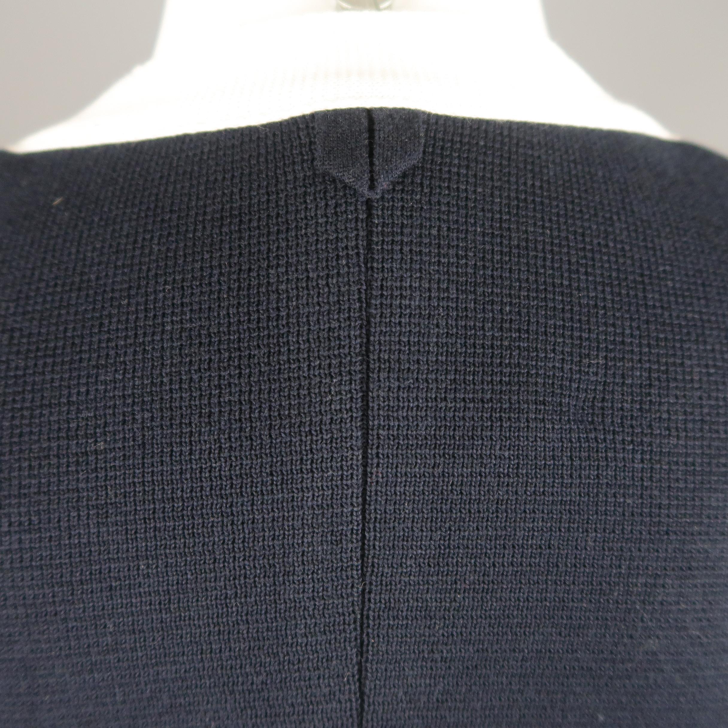 BLACK FLEECE Size S Navy & White Cotton Cardigan In Excellent Condition In San Francisco, CA