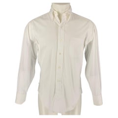 Chemise à manches longues en coton blanc à boutons, taille S