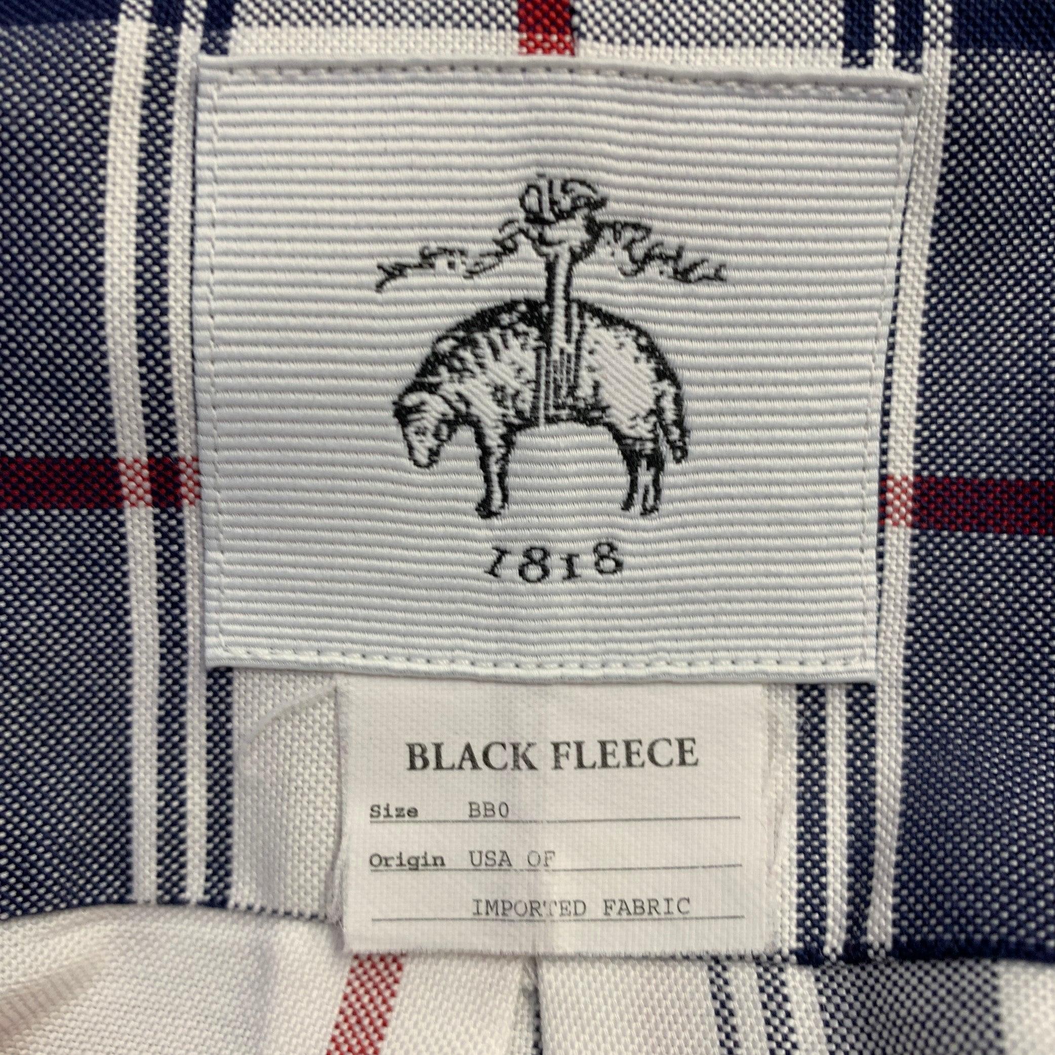 Black Fleece Size S White Navy Red Plaid Cotton One Pocket Long Sleeve Shirt Excellent état - En vente à San Francisco, CA