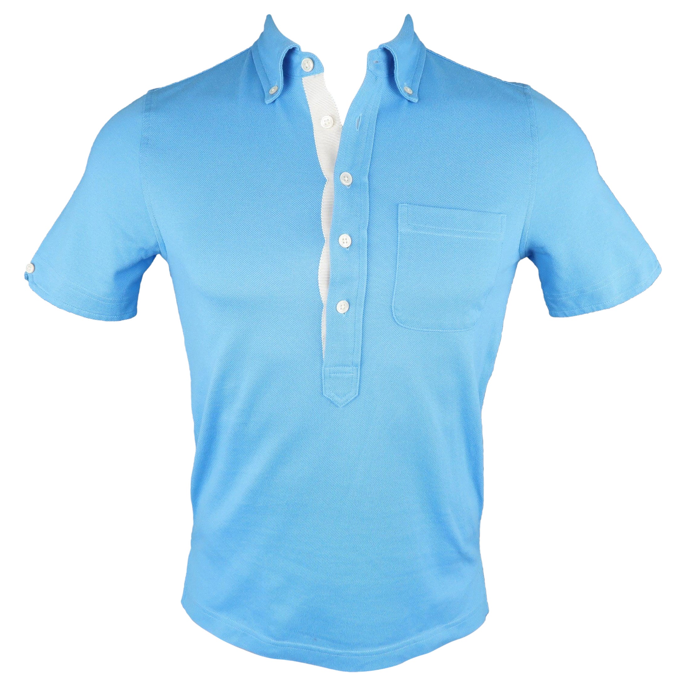 Black Fleece Taille XS Bleu Pique Bouton Col POLO