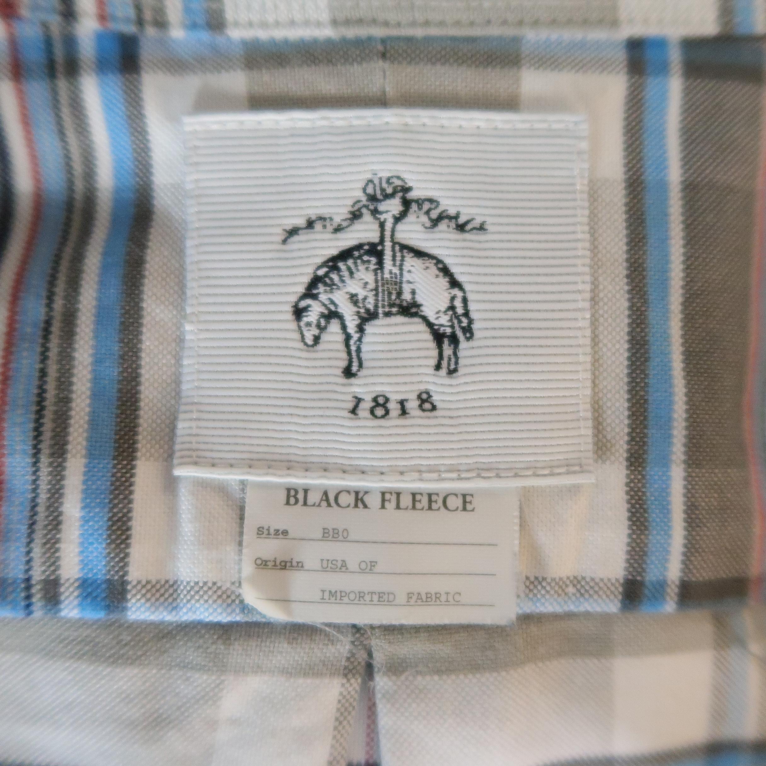BLACK FLEECE Size XS Gray & Blue Plaid Cotton Long Sleeve Shirt 2