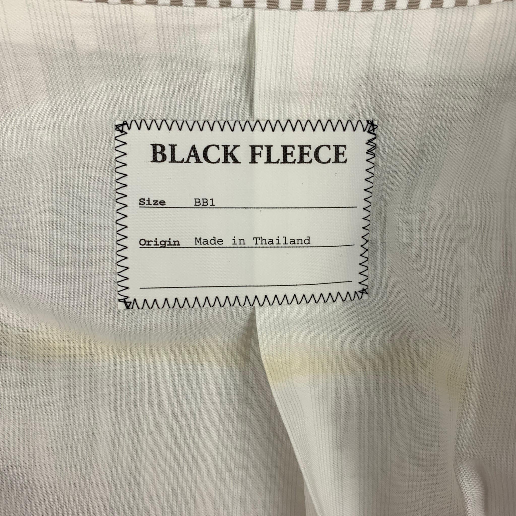 BLACK FLEECE Taupe White Stripe Cotton Notch Lapel Sport Coat 1