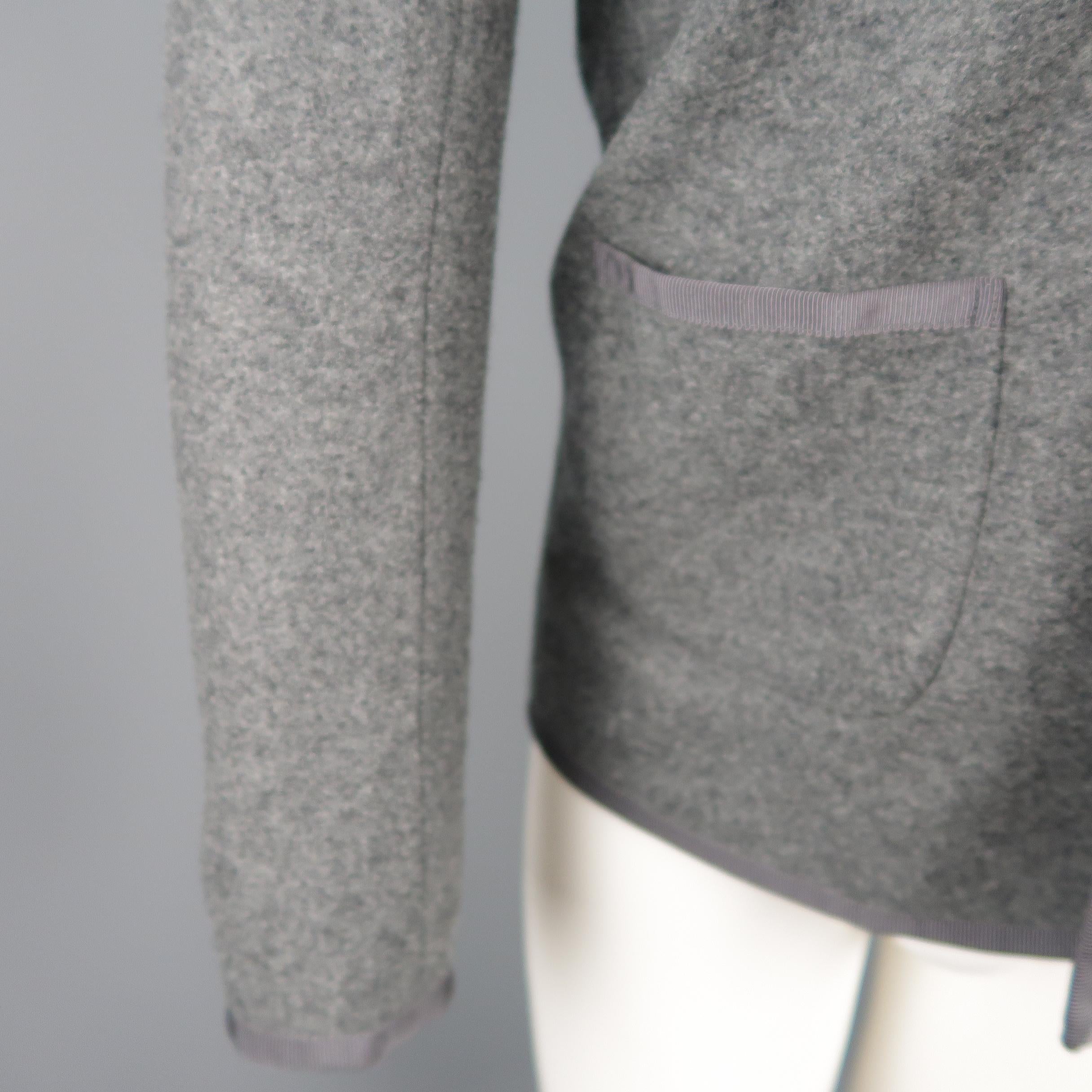 Men's BLACK FLEECE XS Gray Wool Blend SHawl Collar Metal Button Jacket