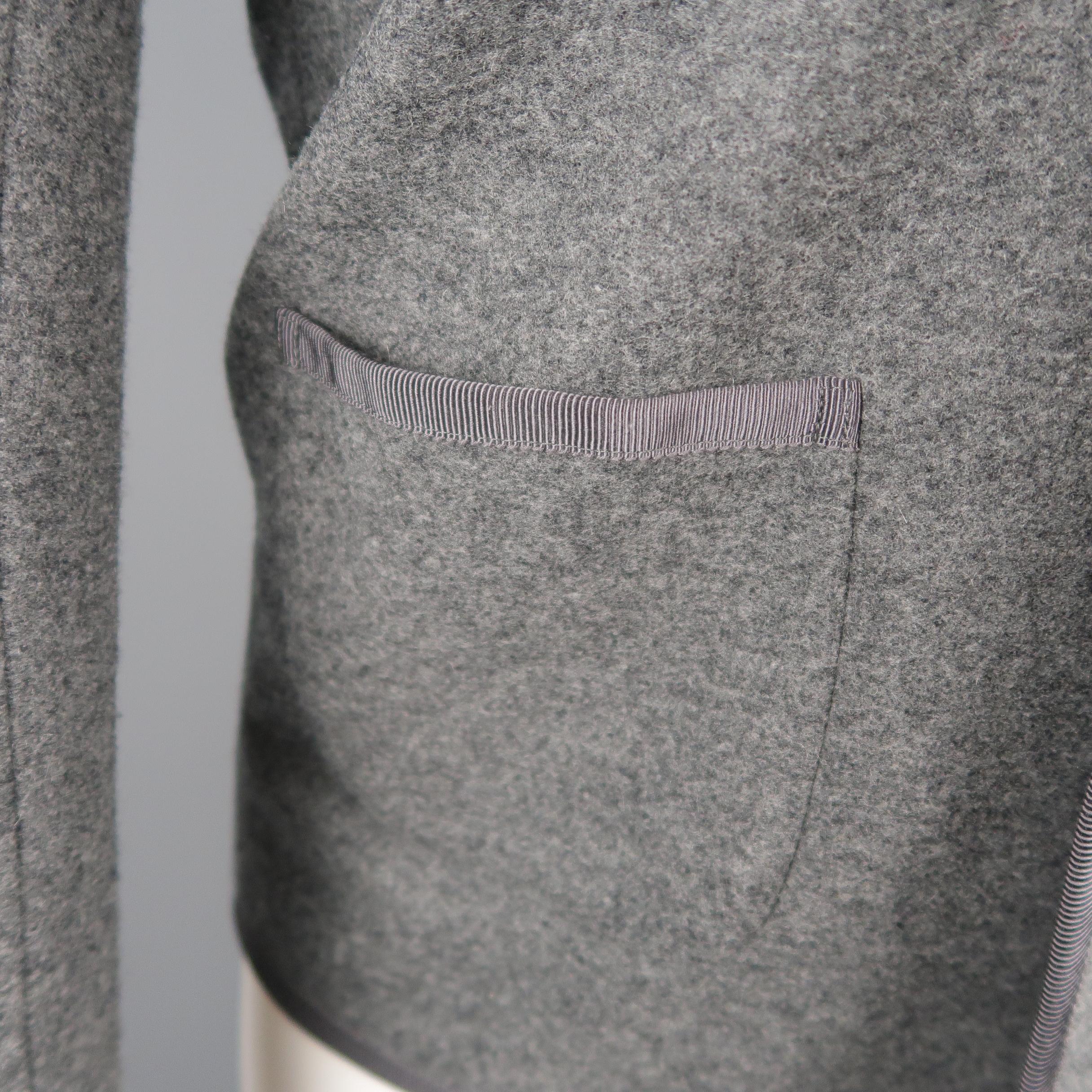 BLACK FLEECE XS Gray Wool Blend SHawl Collar Metal Button Jacket 1