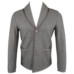 BLACK FLEECE XS Gray Wool Blend SHawl Collar Metal Button Jacket