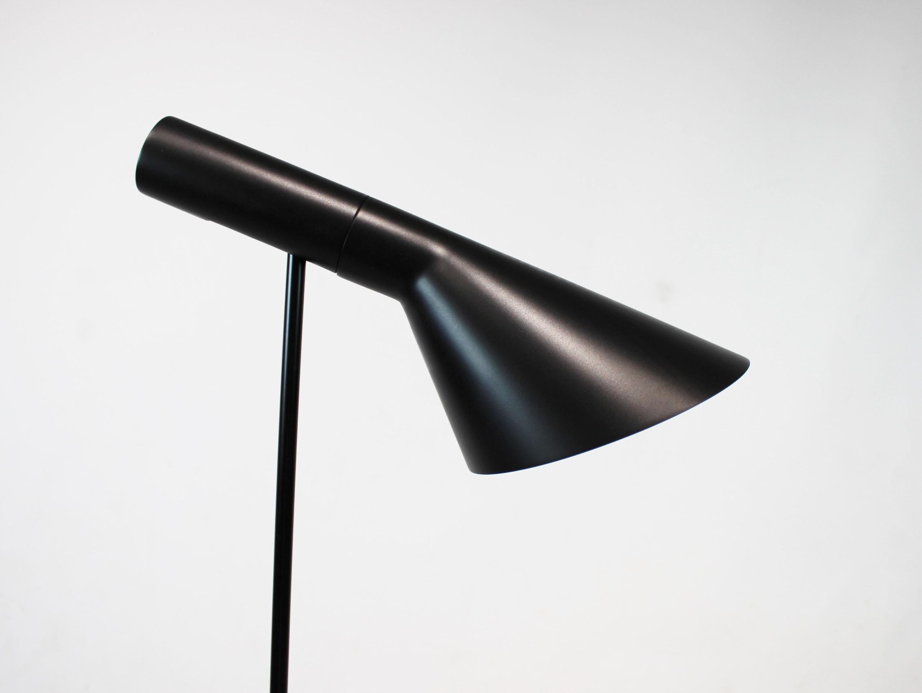 Scandinavian Modern Black Floor Lamp by Arne Jacobsen and Louis Poulsen For Sale