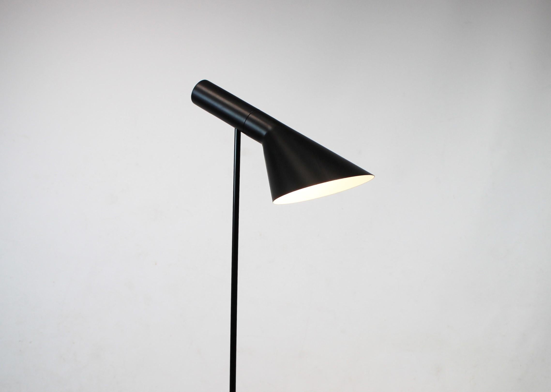 Danish Black Floor Lamp by Arne Jacobsen and Louis Poulsen For Sale
