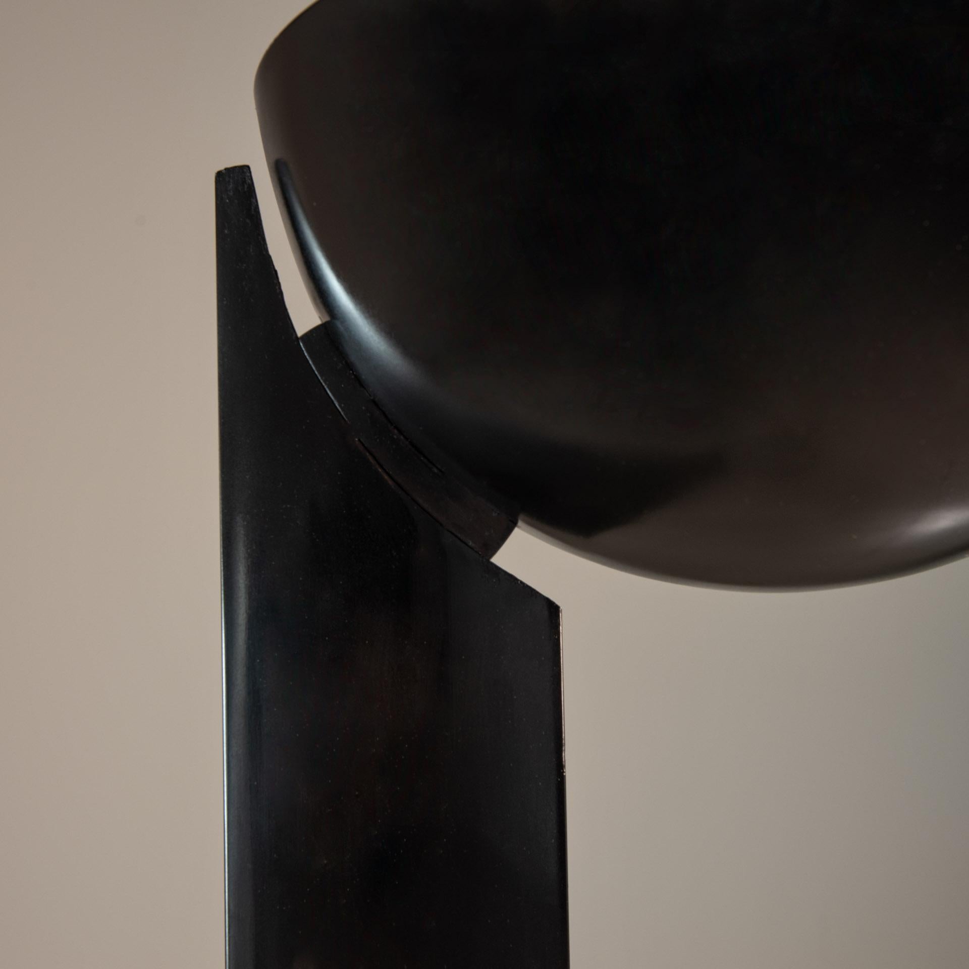 Mid-Century Modern Black Floor Lamp, by Dominici, Brazilian 20th Mid-Century Design  For Sale