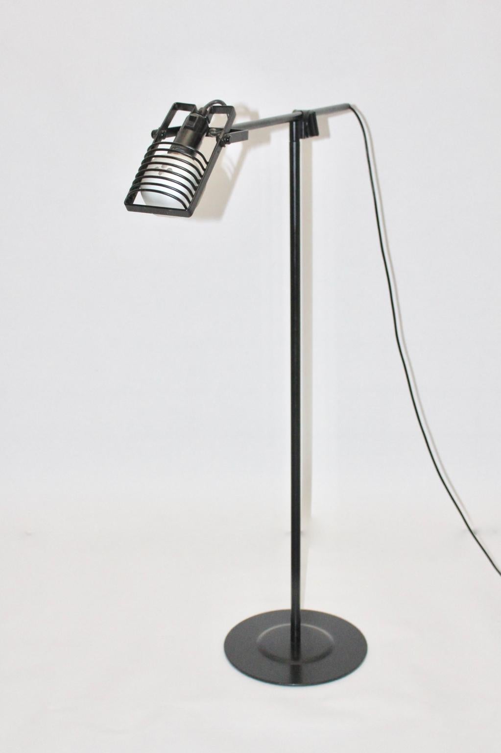 Black Floor Lamp by Ernesto Gismondi 1970 for Artemide Italy Metal, Plastic In Good Condition In Vienna, AT