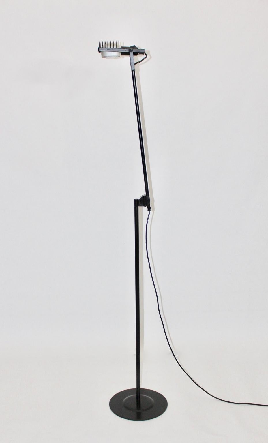 Late 20th Century Black Floor Lamp by Ernesto Gismondi 1970 for Artemide Italy Metal, Plastic
