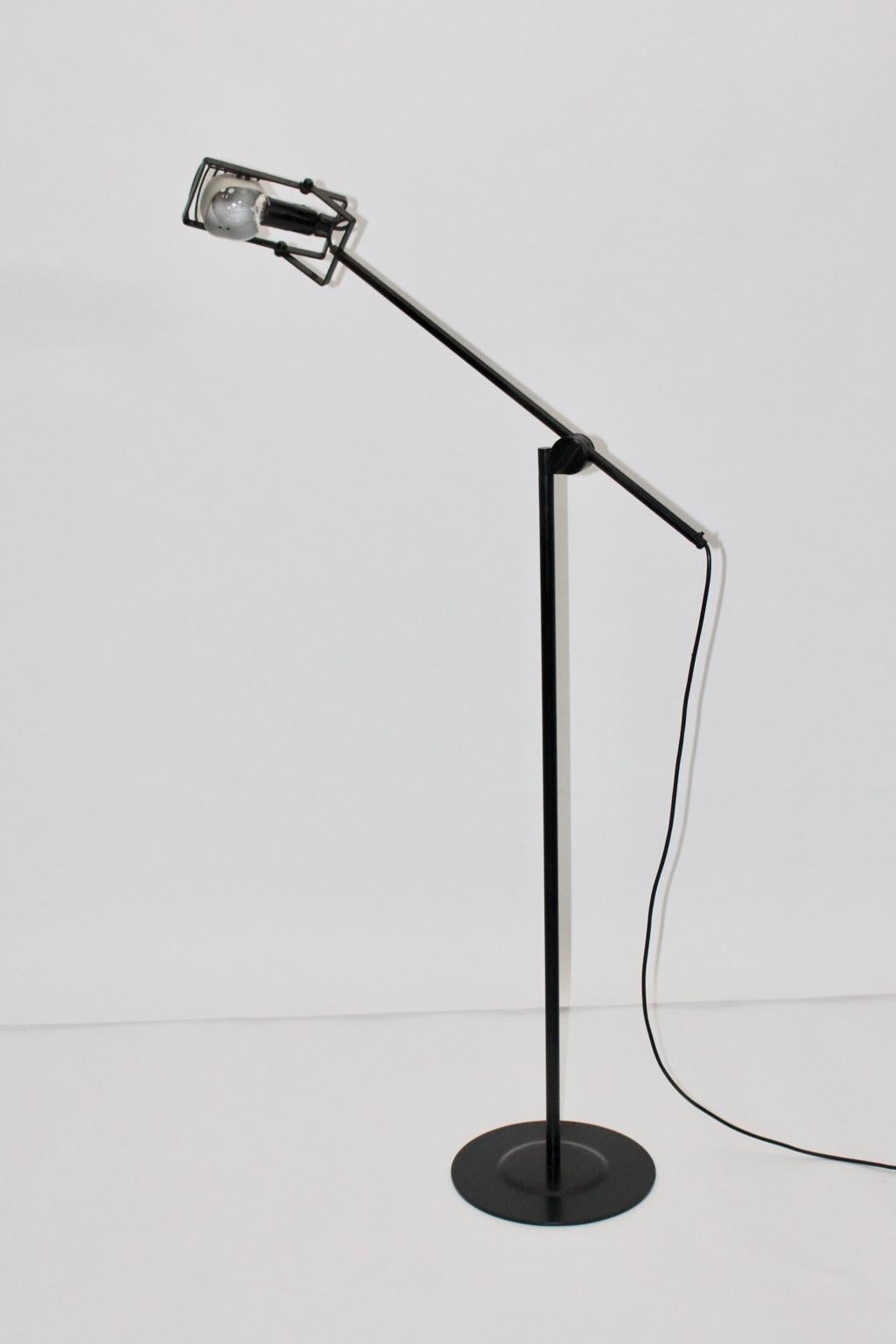 Black Floor Lamp by Ernesto Gismondi 1970 for Artemide Italy Metal, Plastic 1