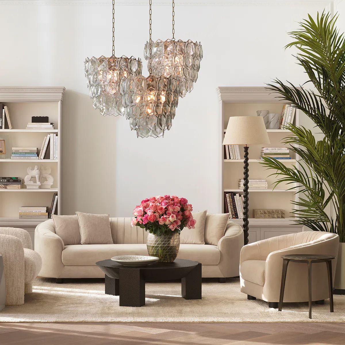 Moderne Black Floor Lamp with Granite Base en vente