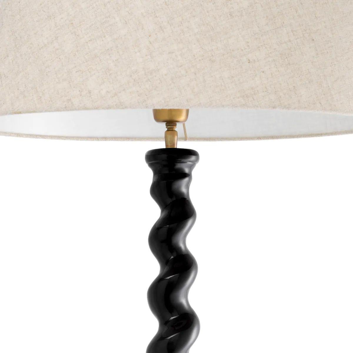 Black Floor Lamp with Granite Base en vente 1