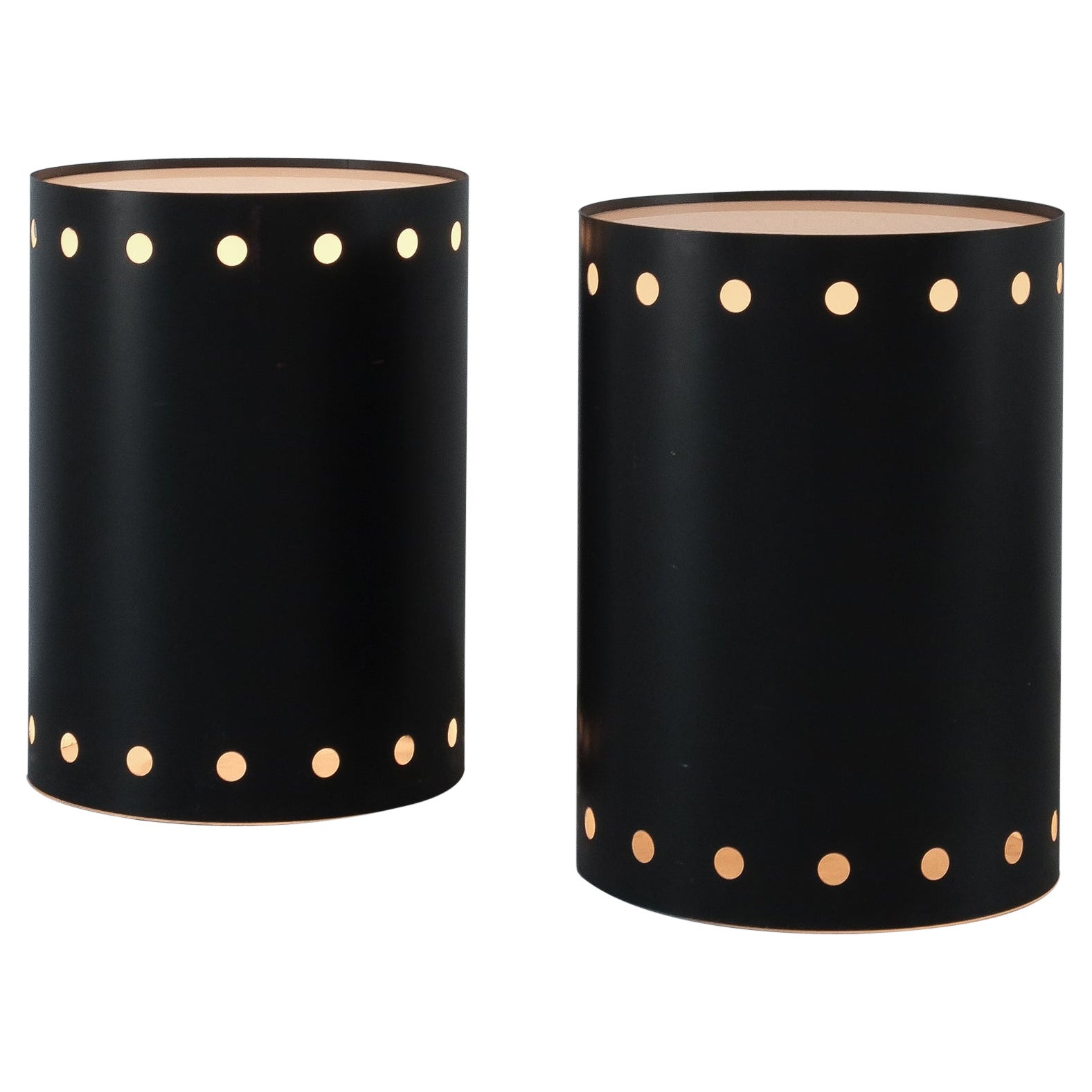 Black Floor Table Lamps Or Bed Side Tables Metal, Germany, circa 1965