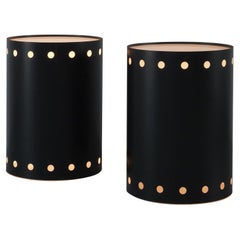 Black Floor Table Lamps Or Bed Side Tables Metal, Germany, circa 1965