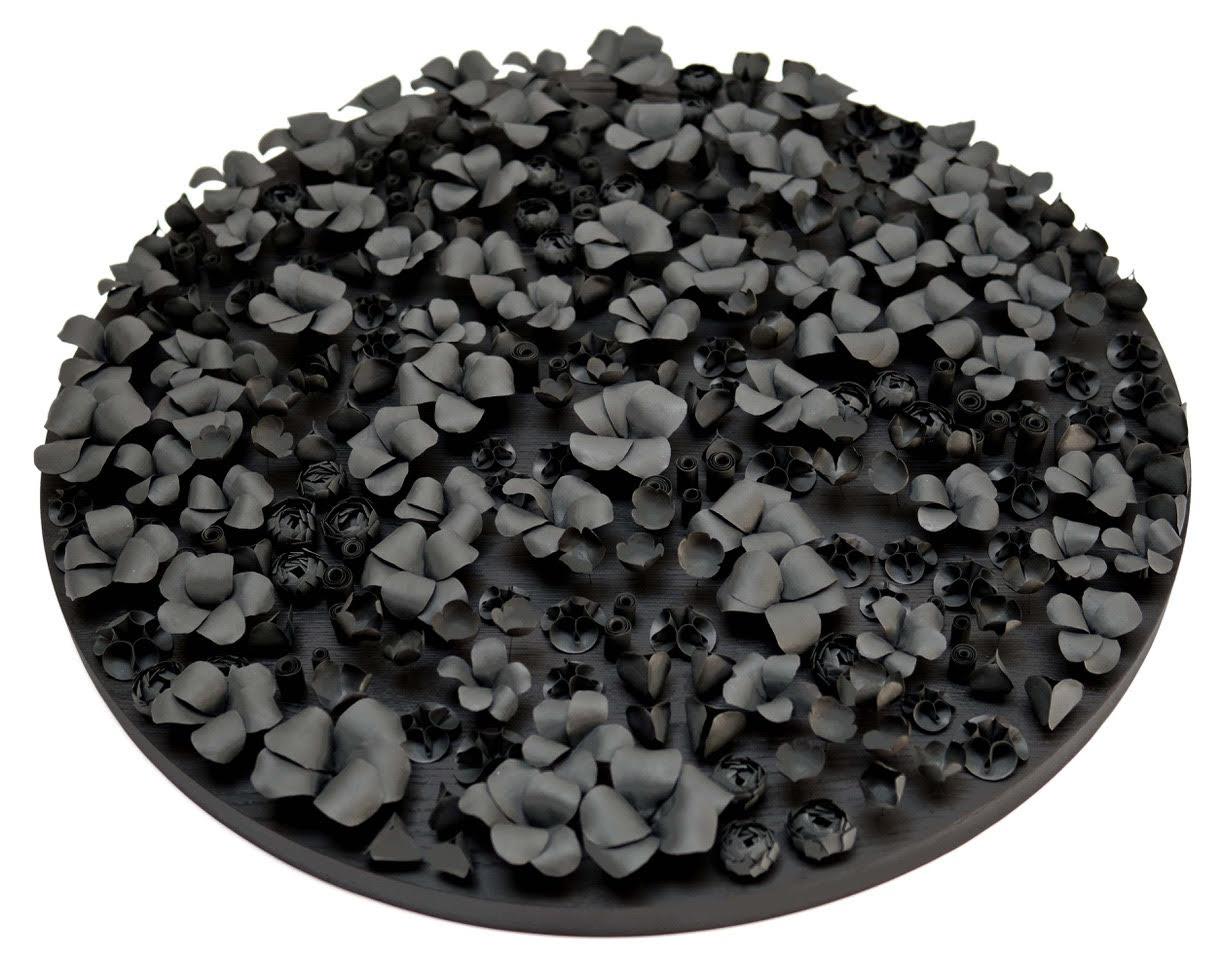 Post-Modern Black Flora Wall Sculpture by Valeria Nascimento For Sale